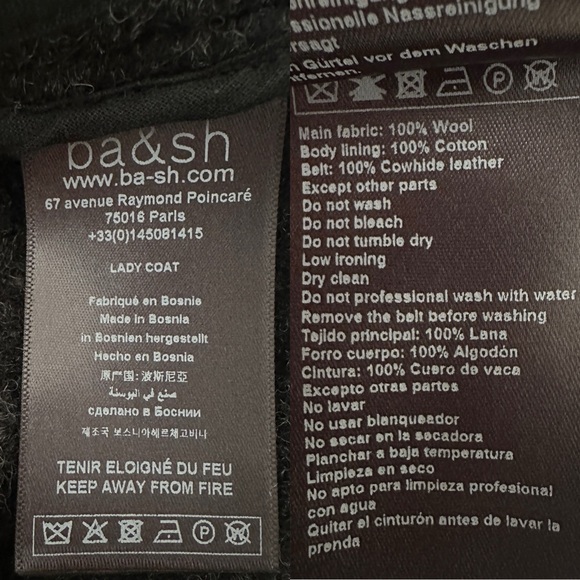 New ba&sh wool Calvi coat. Anthracite. Size European 0 (or 2 in US) - Picture 10 of 15